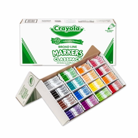 Rotuladores Crayola Broad Line Classpack, 256 Unidades, Para Escuela