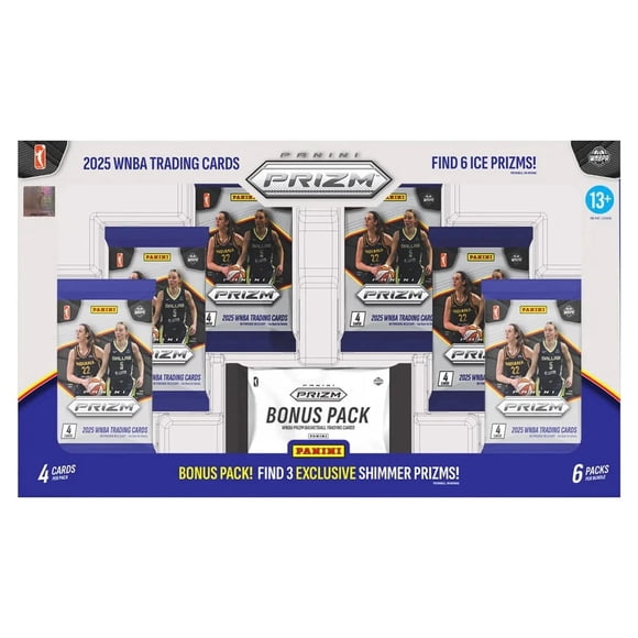 Caja de cartas coleccionables Panini Prizm WNBA 2025 - 6 paquetes