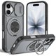 thumbnail image 1 of Funda for iPhone 16 de 6.1 Pulgadas, Cubierta de Cámara Deslizante Incorporada y Soporte Giratorio Anillo de 360 ° Resistente a Golpes Funda Protectora, Gris, for iPhone 16, 1 of 8