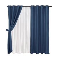 Mashini - Set Cortina Jqd Rustica 8Pzas Argolla 140X220 Azul