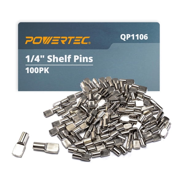 Soportes para repisas POWERTEC QP1106, 100 piezas, niquelados, 6 mm