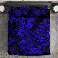 Milsleep - Hawaii Shark Juego De Cama Polinesio Azul Marino Versión Lt01