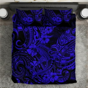 Milsleep - Hawaii Shark Juego De Cama Polinesio Azul Marino Versión Lt01