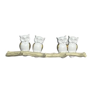 Magideal - Gancho De Pared De Búho Para Decoración, Estante De Pared Creativo, Novedoso, Decoración Para El Hogar, Suministros Para Fiestas, Adorno De Resina, Es 4 Ganchos