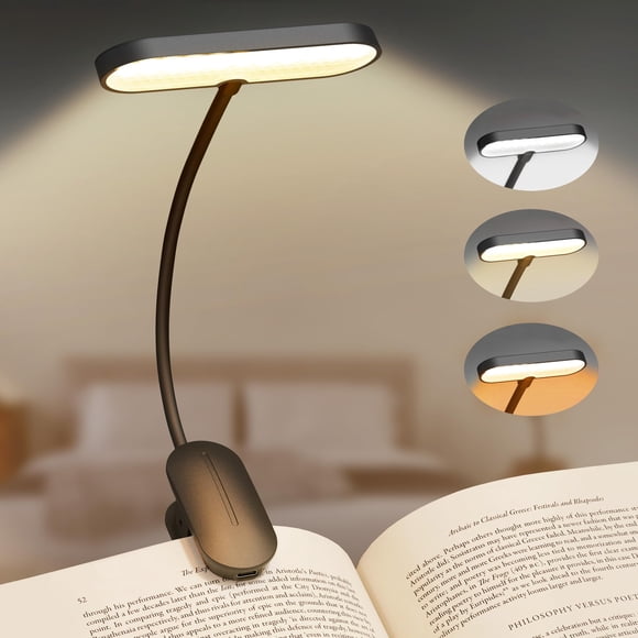 Luz de Lectura TOKXTIK, Recargable, 3 Modos de Color, Clip para Sujetar