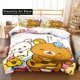 thumbnail image 1 of x1963 Bed Sheets Cute Rilakkuma Bear Cartoon Kawaii Bedding Set Boys Girls Twin Full Size Duvet Cover Pillowcase Bed Adult Bedroom 3-Piece Bedding Set (1 Duvet Cover + 2 Pillow Shams) nj1963, 1 of 5