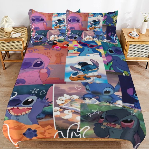 Stitc-h Stit-ch Stitc-h Stit-ch Bedding Set Sheet Set for Kids Adults,All Season Lightweight