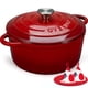 thumbnail image 1 of Libro de cocina Dutch Oven Overmont de hierro fundido esmaltado, 4,5 L con tapa, rojo, 1 of 7