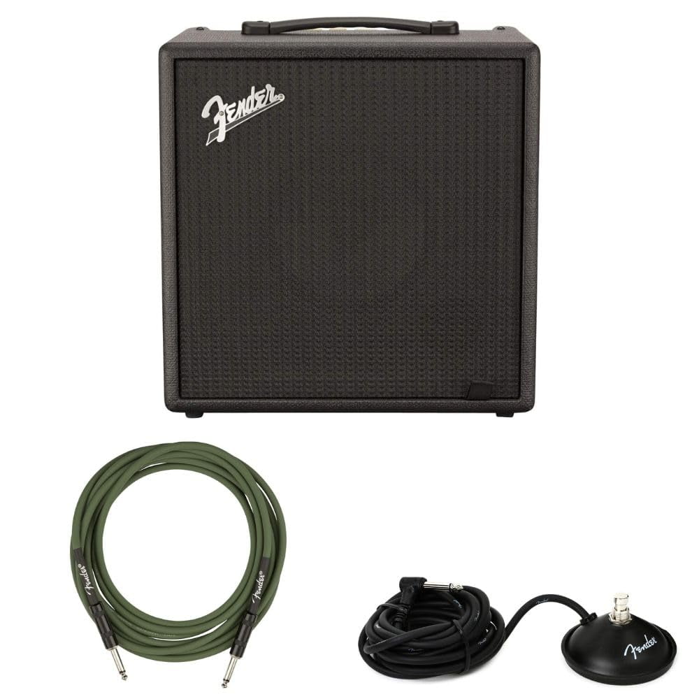 Amplificador De Bajos Fender Rumble Lt25 25w Con Cable Y Pedal Switch