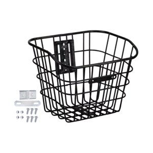 Ioensy - Cesta De Carga Para Bicicleta, Portador De Mascotas, Bolsa De Compras De Metal, Cestas Delanteras Para Bicicleta, Color Negro