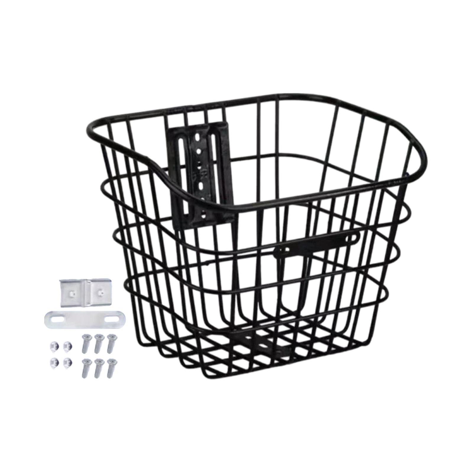 Ioensy - Cesta De Carga Para Bicicleta, Portador De Mascotas, Bolsa De Compras De Metal, Cestas Delanteras Para Bicicleta, Color Negro