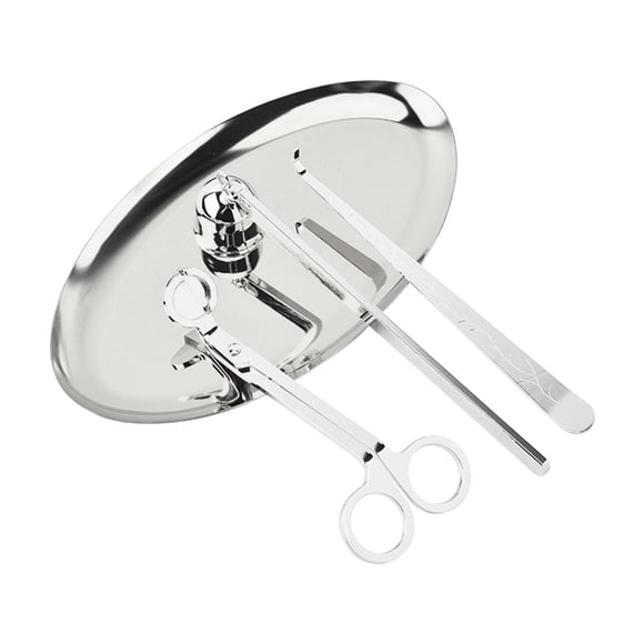 4 Uds Accesorios Para Velas Kit Cortador De Mecha Herramienta Multiusos Para El Cuidado De Velas Plateado
