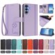 thumbnail image 4 of Funda Cartera Trébol para Samsung Galaxy A15 con Ranuras Tarjetas y Carga Inalámbrica Morado claro, 4 of 6