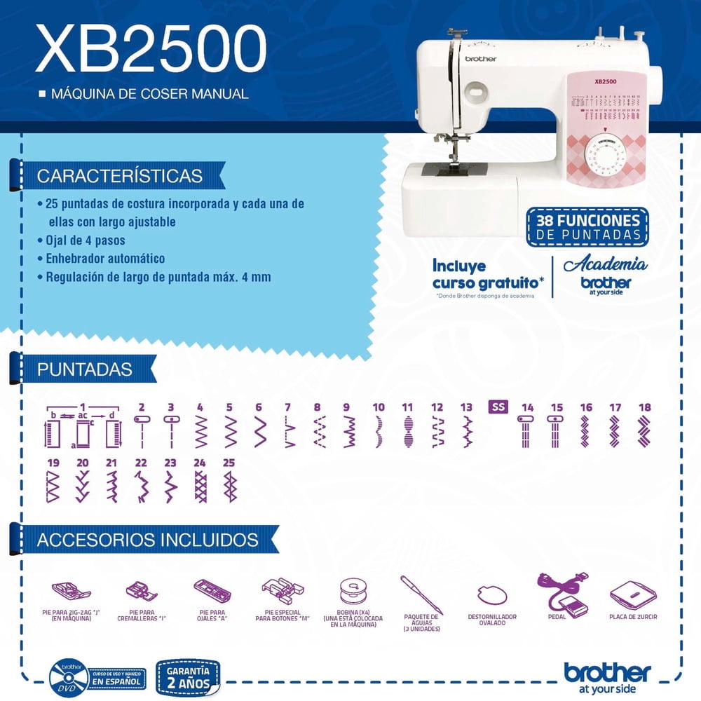 Brother XB2500 Blanco, foto 6