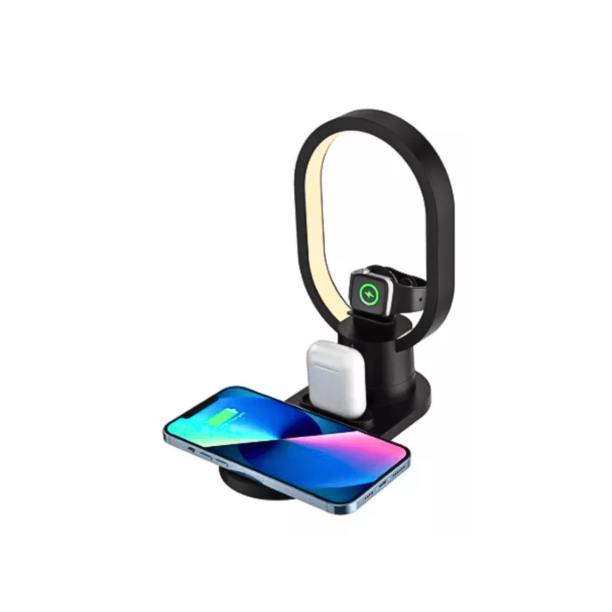 Genérico - Cargador Inalámbrico Celular Airpods Smart Watch Con Luz Led