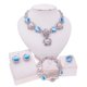 thumbnail image 2 of 4 Pzas Conjuntos Brillantes de Joyería de Boda para Mujer Collar Pulsera Aretes Conjuntos de Anillos Conjuntos de Joyería Nupcial Novias Dama de Honor Graduación Accesorios de Disfraz para Mujer, 2 of 8