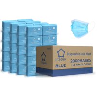 Máscaras Faciales Litepak Desechables De 3 Capas, Transpirables, Azules, 2000 Unidades