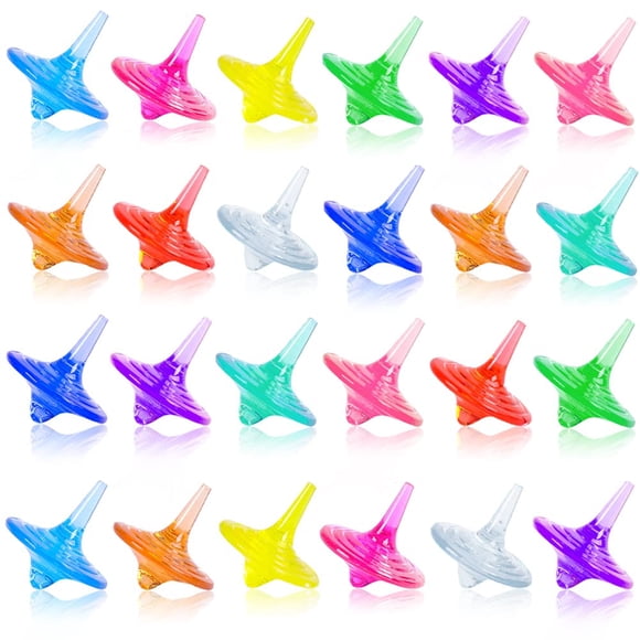 Juguete giratorio SPRMUD 24 piezas – trompos acrílicos coloridos de 4 cm