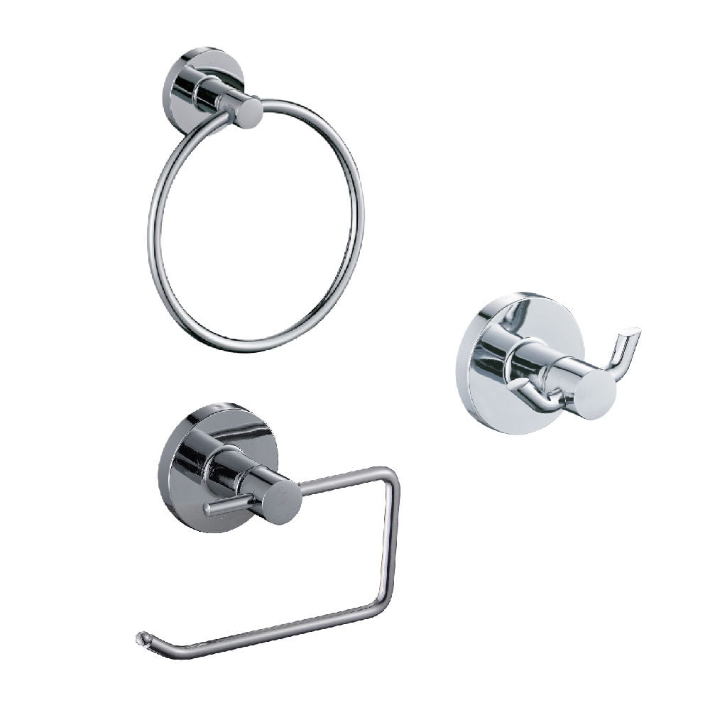 Fanaloza - Kit De Accesorios De Bano 3 Piezas Croma