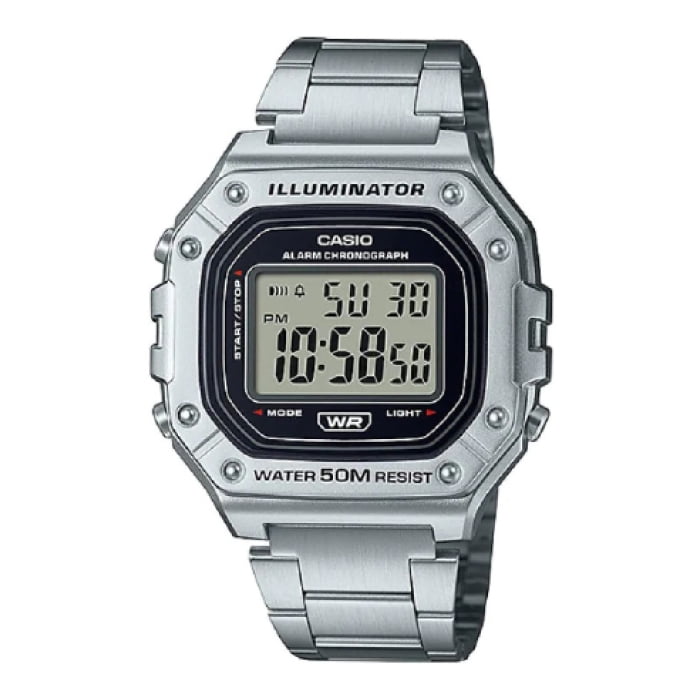 Reloj Digital Plateado Casio W-218hd-1av