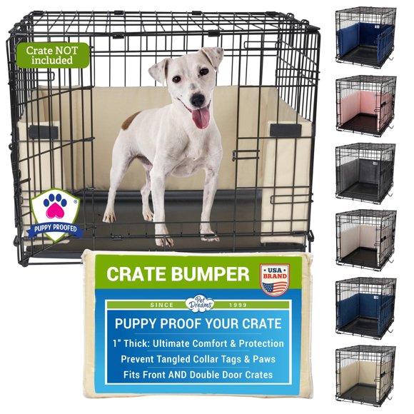 Protector acolchado para jaula de perro Pet Dreams 150 cm caqui XXL