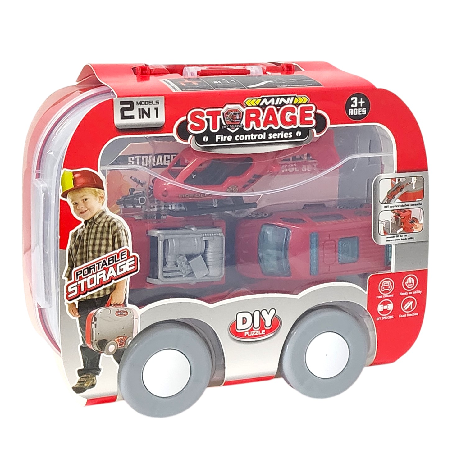 Dblue - Juguete Estación Bomberos 2 En 1 Con Vehículos Dbg1708