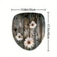 thumbnail image 1 of 1pc Wooden Door & Flower Waterproof Shower Curtain With 12 Hooks, Non-Slip Bathroom Rug, Toilet U-Shape Mat, Toilet Lid Cover Pad, Bathroom Decor, 1 of 5