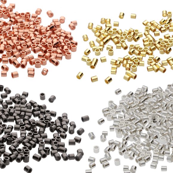 Perlas engarzadas en tubo Jewelry Finding The Beadsmith de 2 x 2 mm, 500 unidades