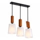 thumbnail image 2 of Lámpara Colgante Triple Moderna Madera y Vidrio Blanco E27, 2 of 5