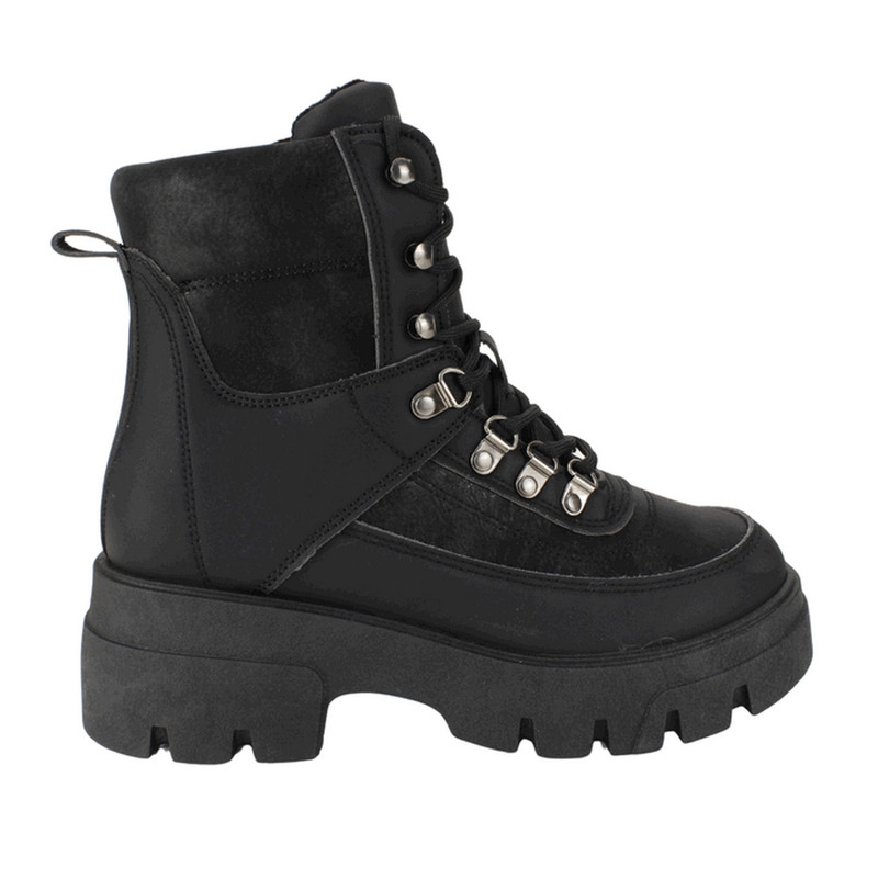 Botín New Walk Militar Suede Negro