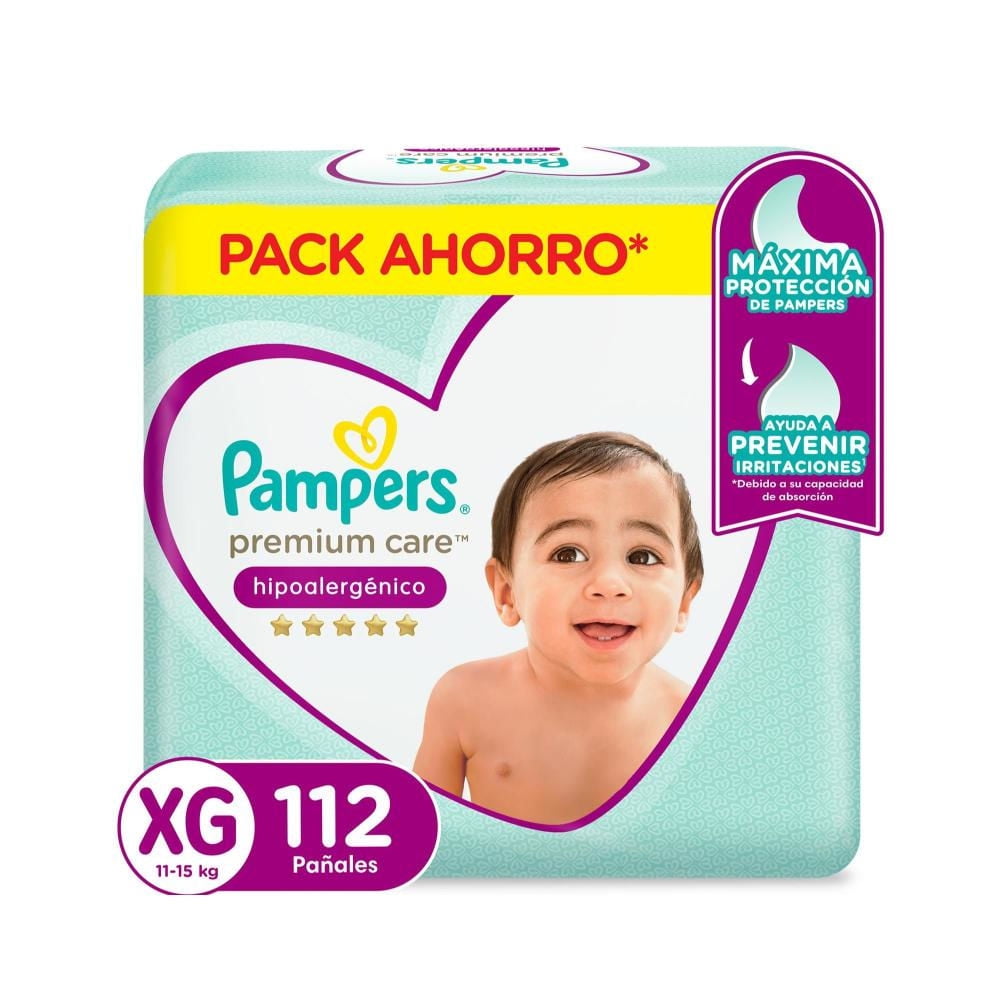 Pañales Desechables Pampers Premium Care Hipoalergénico Talla Xg