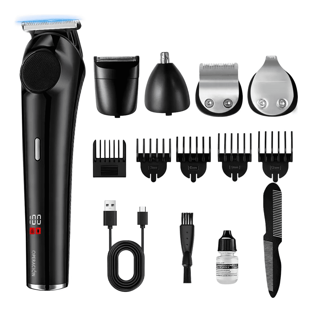 Máquina Afeitadora Belug Electrica Barba Corporal 5en1 Negro