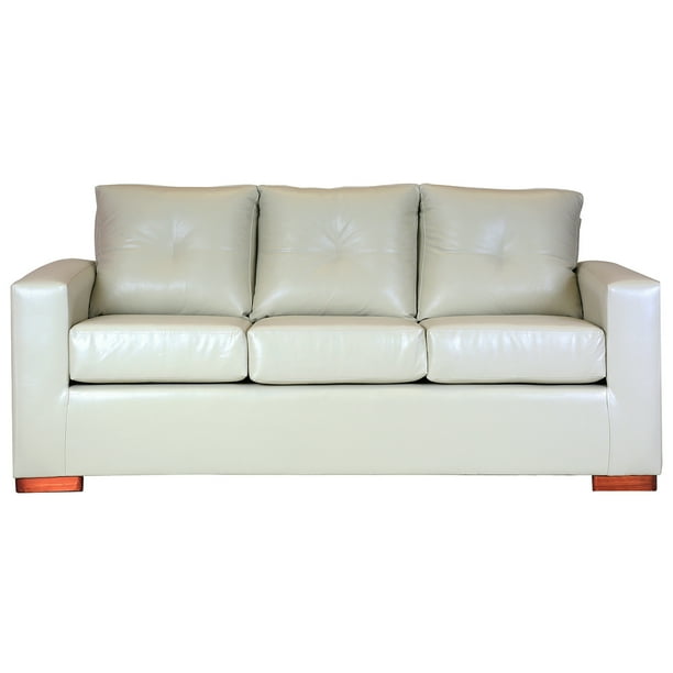 Sofá Israel 3 Cuerpos - Cuero Sintético Pu Beige
