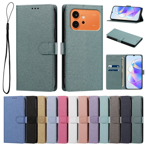 Cartera para Honor 600 con Soporte y Correa, Verde Oscuro