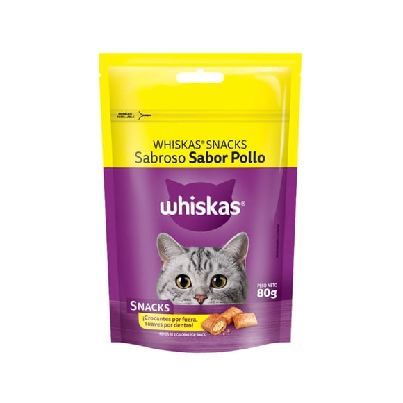 Snack Gato Adulto Pellet Sabroso Sabor Pollo Bolsa, 80 g