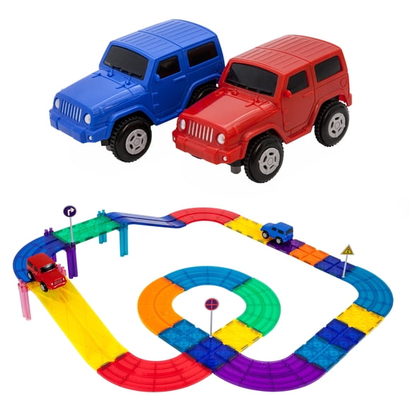 Juego de bloques de construcción de juguete PicassoTiles Race Car Track, 30 piezas