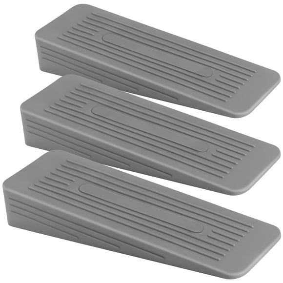 Tope de puerta AFFIXERS de goma 12 cm, paquete de 3, gris