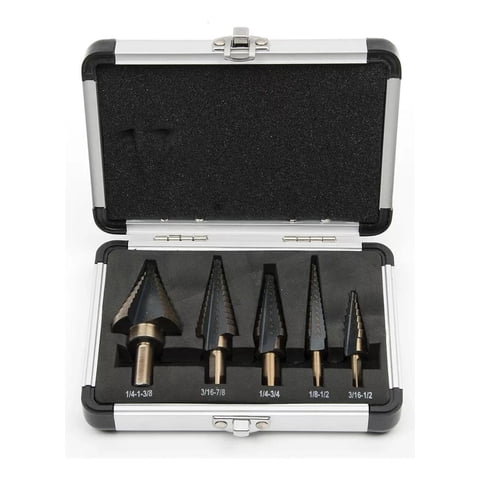 Genérico - Set X5 Brocas Escalonadas Para Metal Brocas Herramientas
