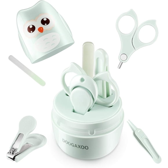 Kit Cuidado Uñas Bebé DOOGAXOO 4 en 1 Acero Inoxidable Estuche