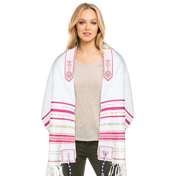 Mantón de oración Halleluyah Messianic Tallit 72 x 22 cm con bolsa acrílica