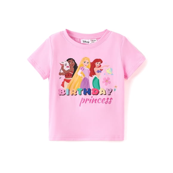 Camiseta Disney Princess Moana Rapunzel Ariel Birthday Girl