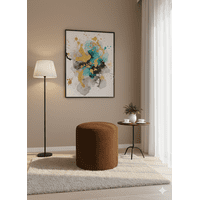 Muebles New - Puff Redondo Chocolate Felpa