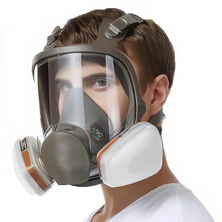 Genérico - Mascara Gas Full Face 6800 + Filtros Respirador + Filtros