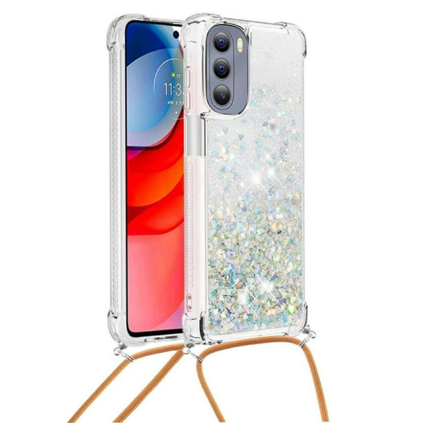 Funda FOXDOCK para Motorola Moto G Stylus 2022 4G con Cuerda Ajustable, Brillo Líquido, Protección Antigolpes y Lente – Ideal para Regalo
