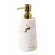 thumbnail image 2 of Dispensador de jabón con diseño de mármol vacío de cerámica, dispensador de jabón líquido resistente para manos, loción, dispensador de jabón para enc Blanco, 2 of 5