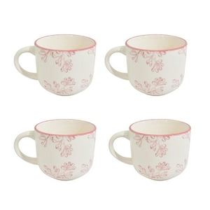 Disparo - Set 4 Tazas De Te 350Ml Royal Borde Rose Menaje Cocina