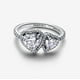 thumbnail image 4 of Anillo Pandora Plata Corazones Brillantes 6, 4 of 4