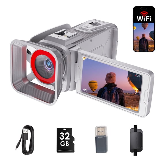 Videocámara 4k 64 Mp Wifi Zoom 18x 32 Gb