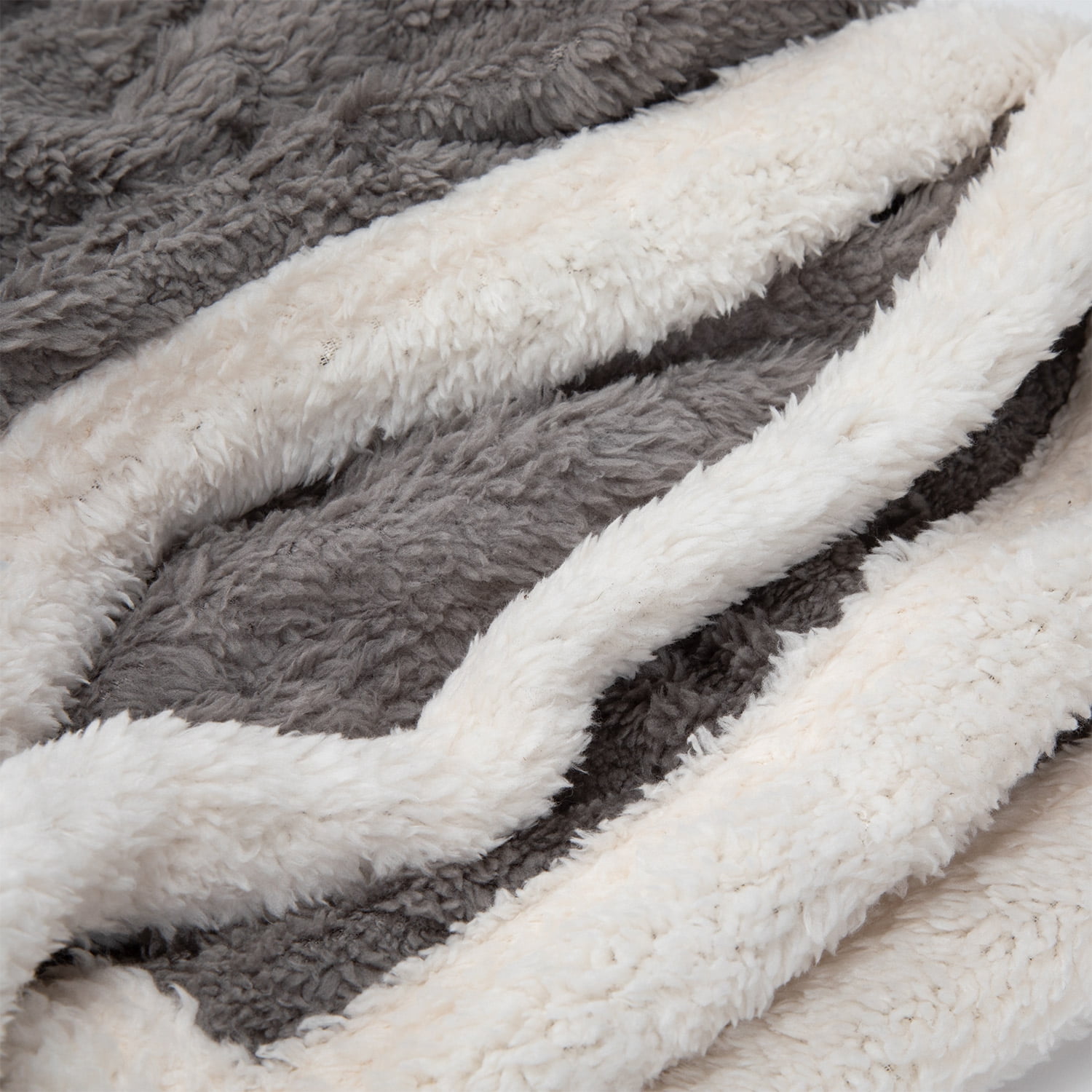 Relan - Manta Frazada Sherpa Jacquard Gris King