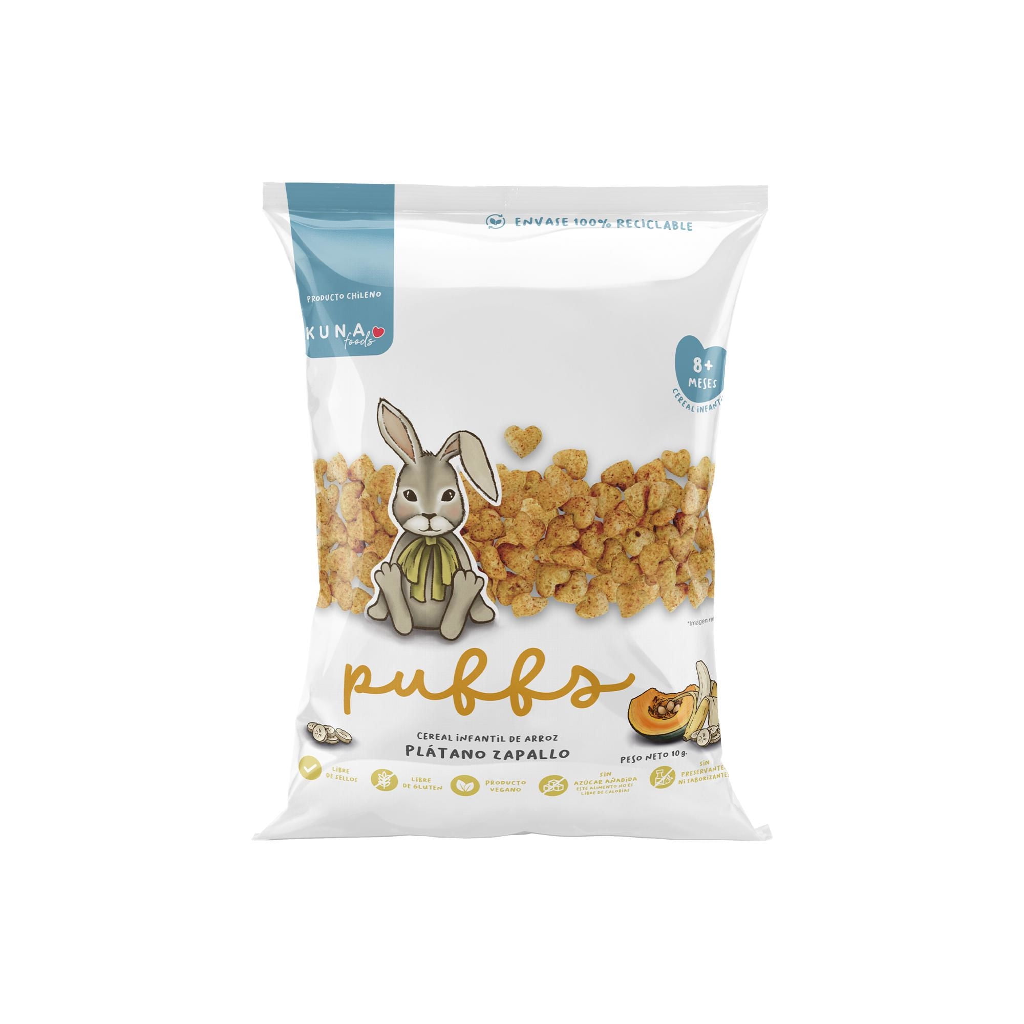 Cereal Puffs Platano Zapallo Individual 10 g Kuna Foods